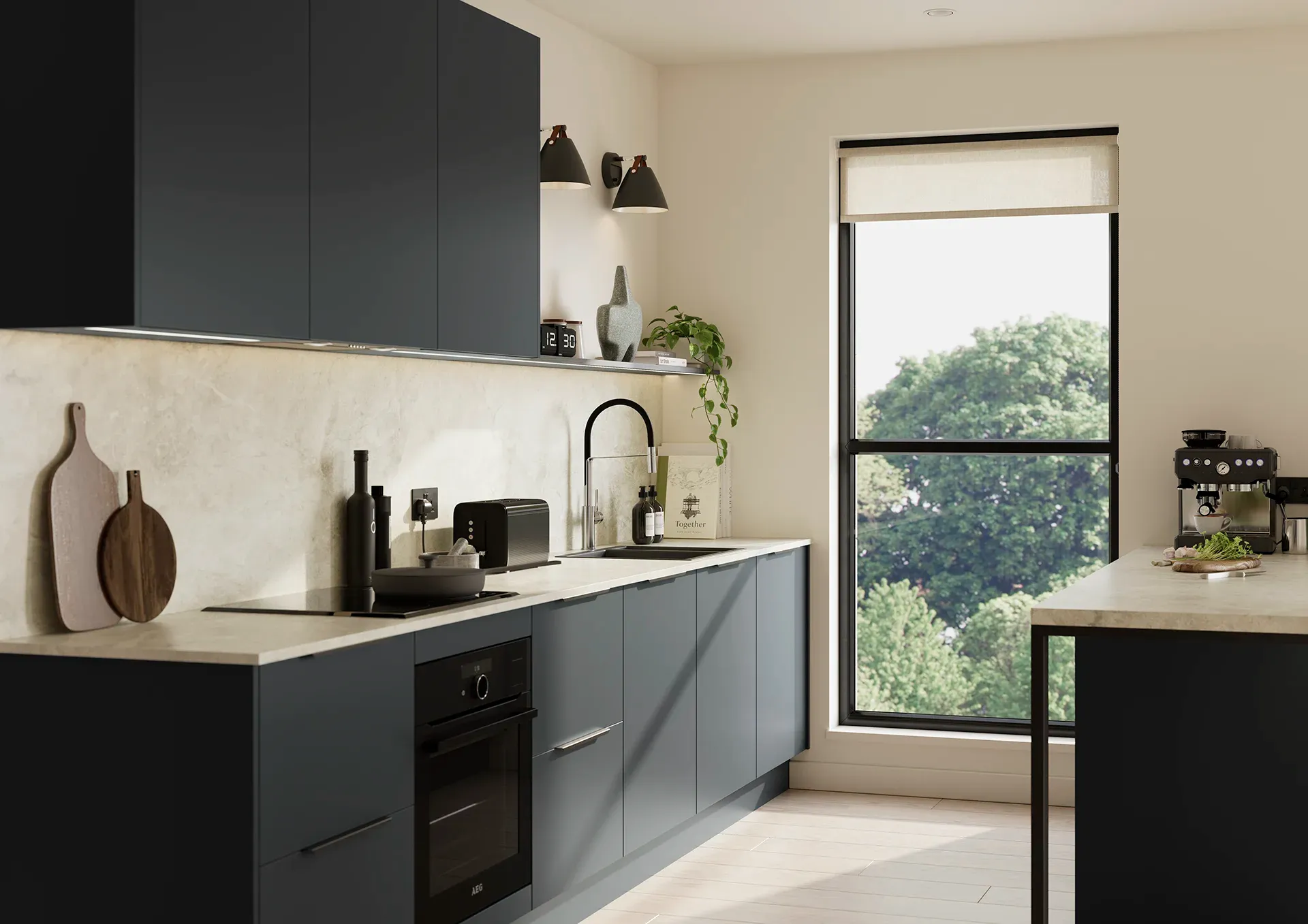 Kitchen with Franklin Indigo Blue doors