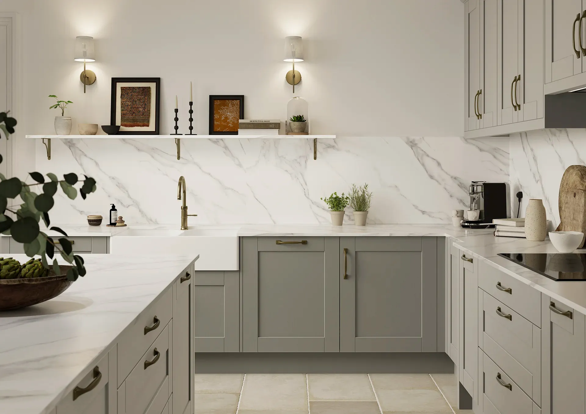 Shaker kitchen with Maine Dust Grey doors